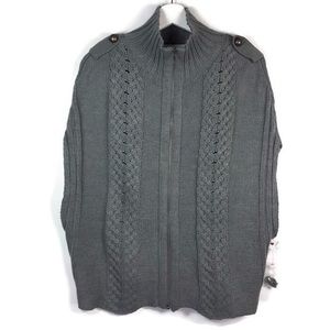 French Connection Gray cable knit  Dolman cardigan sleeve sweater vest Small